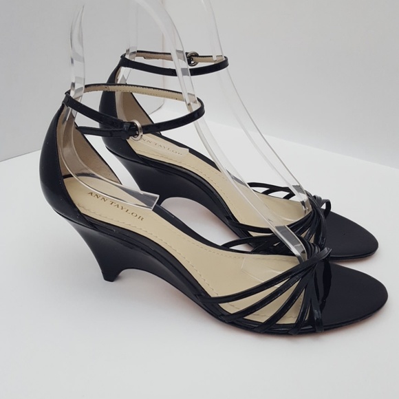 Ann Taylor Shoes - 🔴SOLD🔴Ann Taylor patent leather wedge low heel sandal 8M